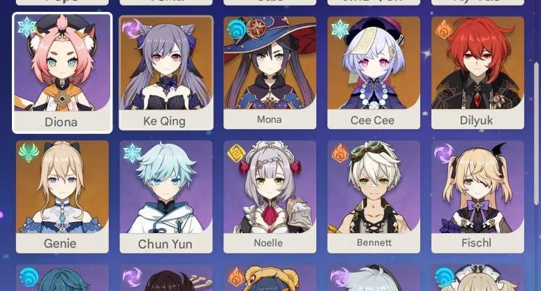 GI1020 Hu Tao C6 + Staff of Homa R1, Keqing Skin, Jean Skin, Furina, Tighnari, Mona, Diluc, Mizuki 